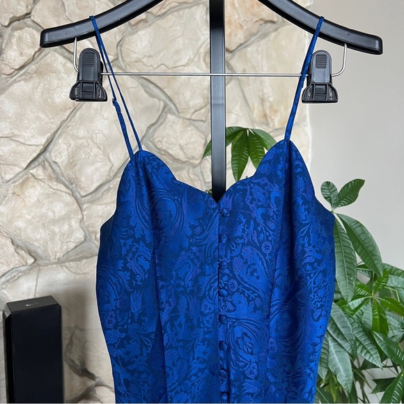 80s Vintage Victoria’s Secret Royal Blue Nightgown Slip Dress XSmall - Picture 2 of 5